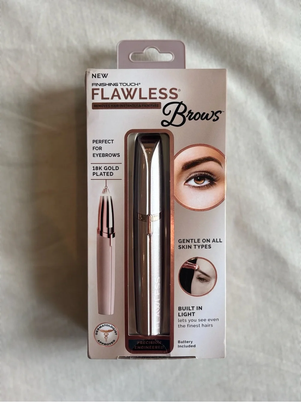Finishing Touch Flawless Brows Eyebrow Hair Remover Rose Gold New